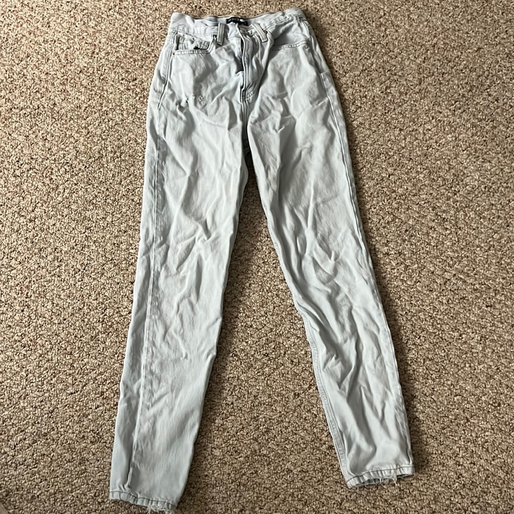 High waisted light wash mom jeans fashion nova